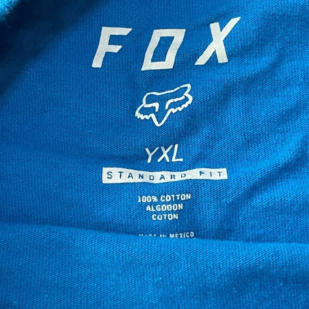 Fox Racing Kids Blue Graphic T-Shirt Short Sleeve Logo Tee YXL 74 Racing